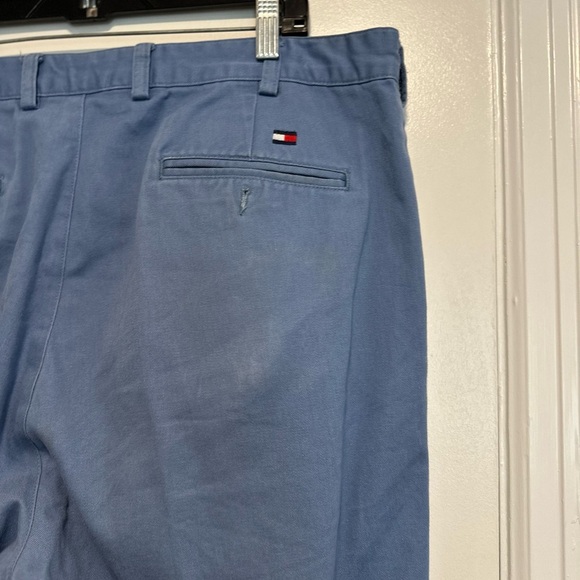VTG Y2K Tommy Hilfiger Men’s 38x30 100% Cotton Dusty Blue Formal Dress Pant. - Picture 12 of 13